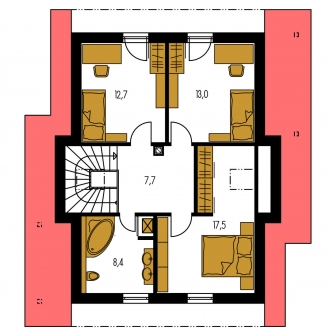 Floor plan of second floor - KLASSIK 170